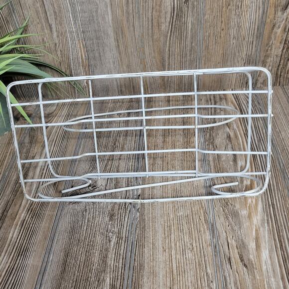 Vintage MCM Tumbler Carrier White Wire Cocktail Drinking Glass Caddy - Picture 5 of 6